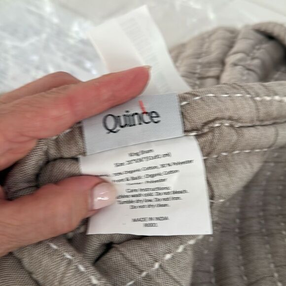 Quince Organic Cotton Channel Stitch Sham Set King Taupe NWOT - Picture 7 of 8